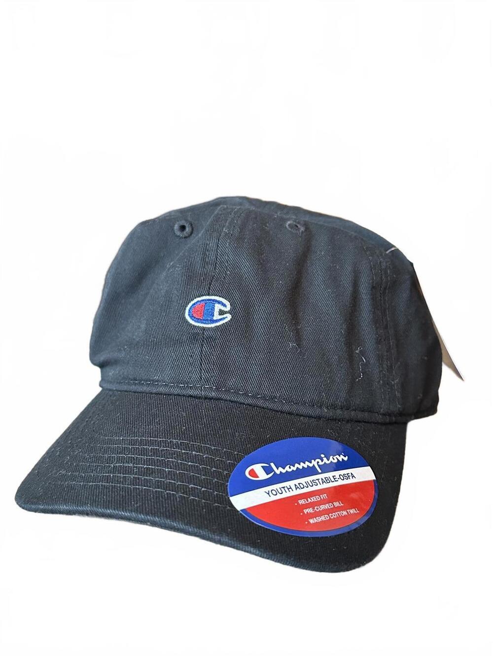 Champion Youth Adjustable Black Baseball Cap